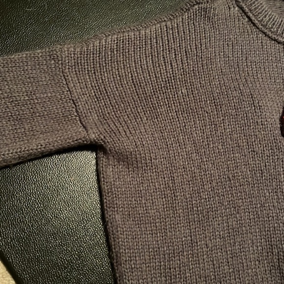 Wooden Ships mohair blend gray crewneck sweater with red lips graphic - Picture 6 of 9